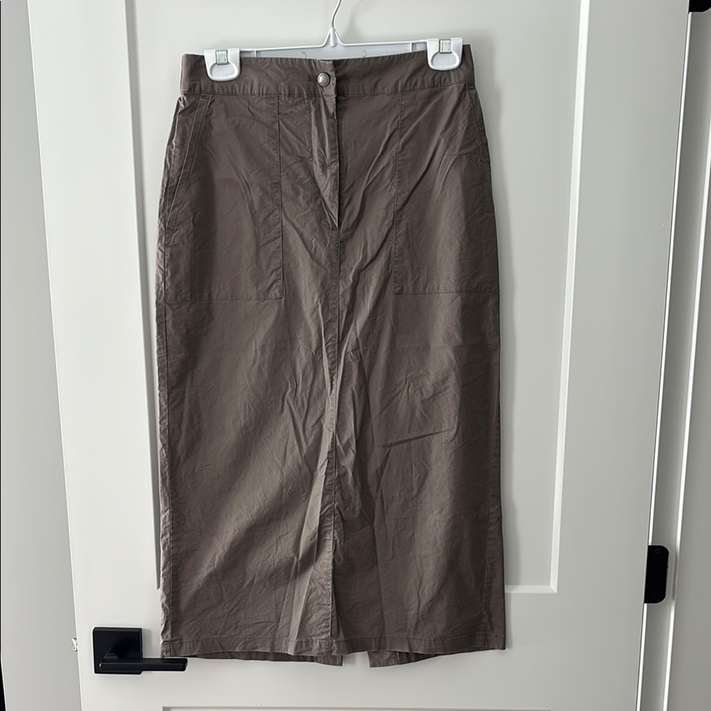 Frank and Oak Casual Brown Midi Skirt